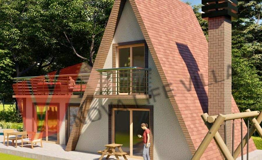 Adrasan Üçgen Çelik Prefabrik ev yapı