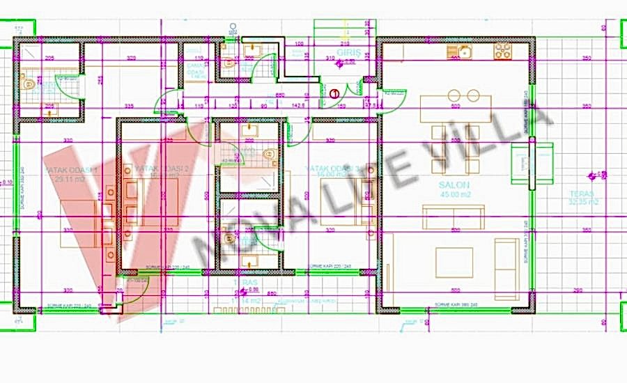 200m2 Tek Katlı Çelik Prefabrik Ev
