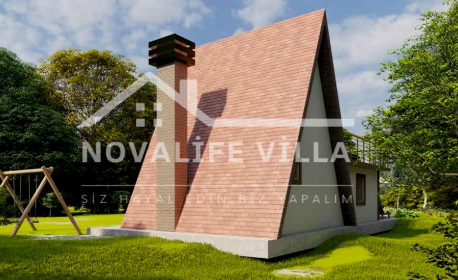 Adrasan Üçgen Çelik Prefabrik ev yapı